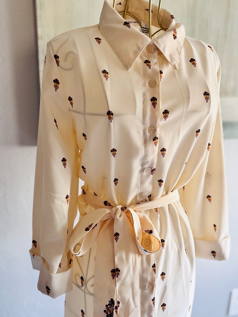 Sincerely Jules Paisley Belted Midi Shirt Dress Size Large - Picture 3 of 8